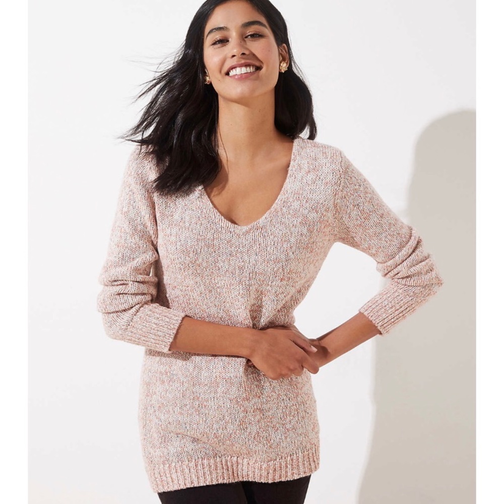 LOFT Marled V-Neck Sweater